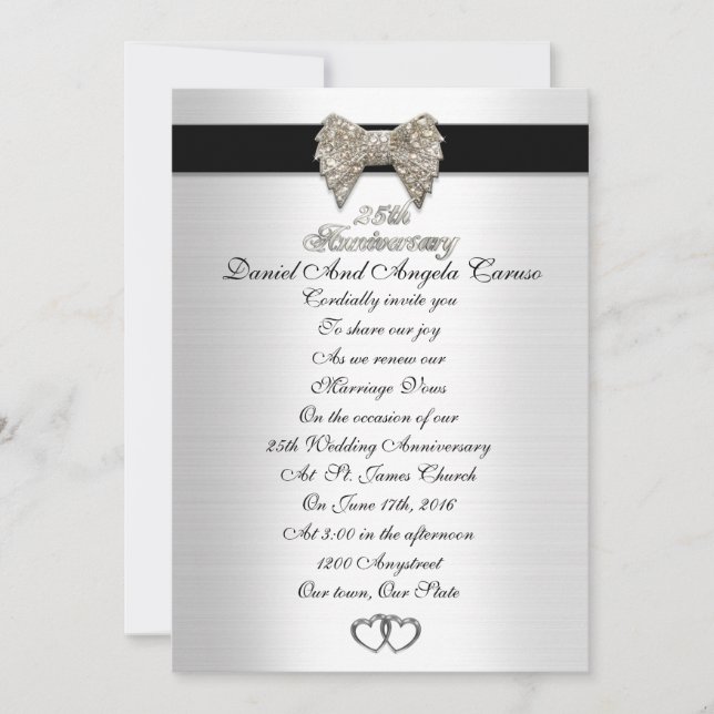 25th Anniversary invitation formal (Front)