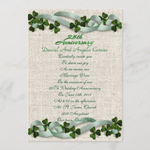 25th Anniversary Invitation Irish theme