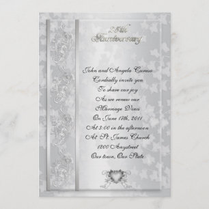 25th Anniversary invitation vow renewal elegant