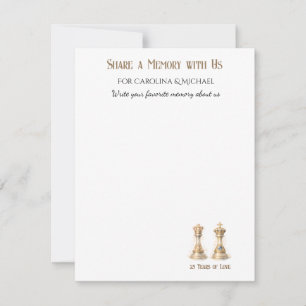 25th Anniversary Memory Cards Elegant Gold