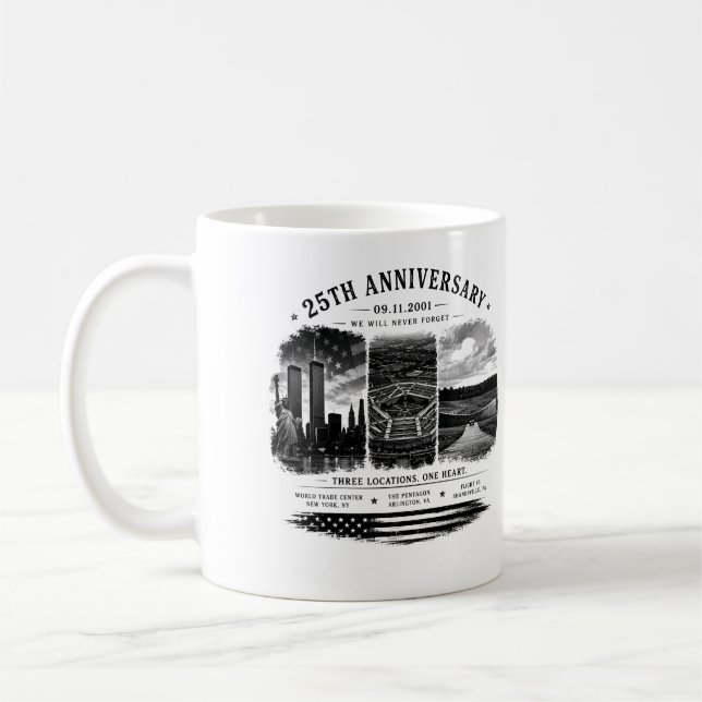 25th Anniversary/ NEVER FORGET  Coffee Mug (Left)