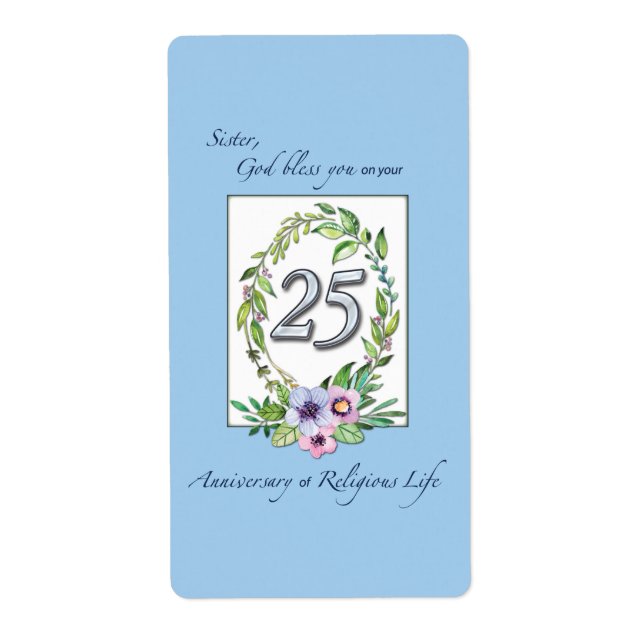 25th Anniversary of Catholic Nun Wreath and Silver (Front)