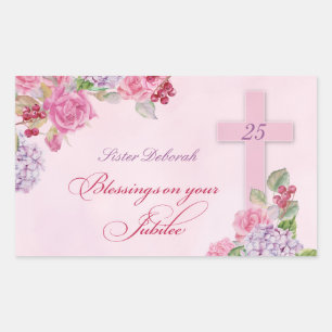 25th Anniversary of Religious Life Catholic Nun Rectangular Sticker