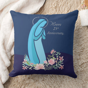 25th Anniversary of Religious Life Nun Pink Flower Cushion