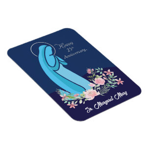 25th Anniversary of Religious Life Nun Pink Flower Magnet