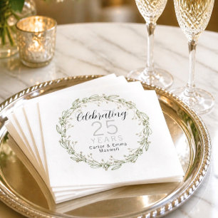 25th Anniversary Paper Napkins