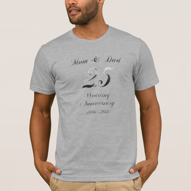25th Anniversary Parents Silver Wedding 2021 T-Shirt (Front)