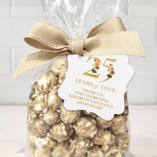 25th Anniversary Party 25 Years of Love Favour Tags