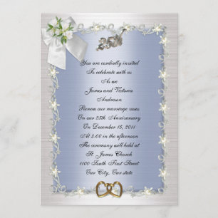 25th Anniversary party invitation elegant