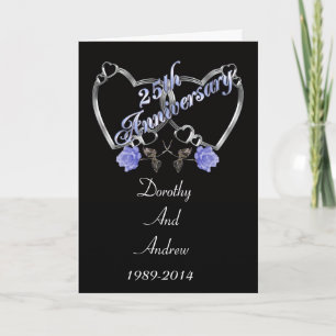 25th anniversary Party Invitation silver and black