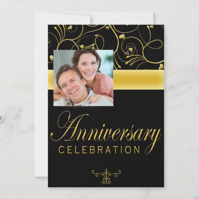 25th Anniversary Party Invitation With Photo (Front)