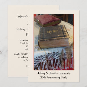25th Anniversary Party Vintage Bible Invitation