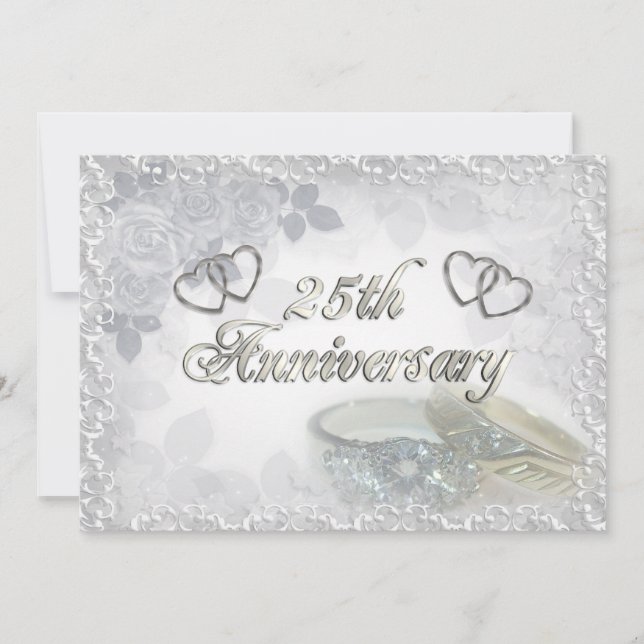 25th Anniversary rings Invitation (Front)