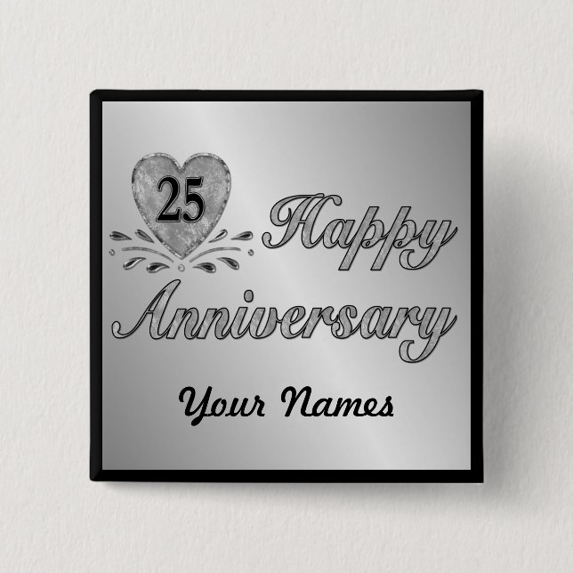 25th Anniversary - Silver 15 Cm Square Badge (Front)