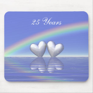 25th Anniversary Silver Hearts Mouse Pad