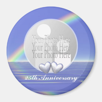 25th Anniversary Silver Hearts (photo frame) Magnet