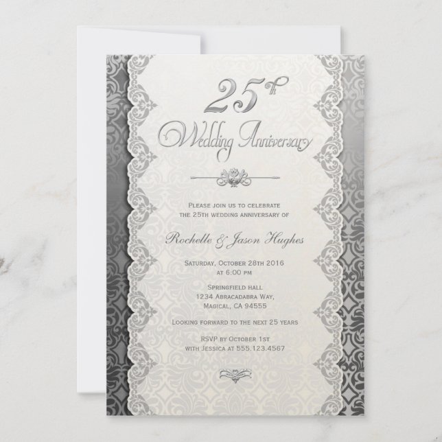 25th Anniversary Silver Invitation (Front)