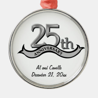 25th Anniversary Silver Keepsake Ornament