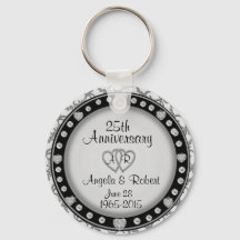 25th Anniversary Silver Keychain