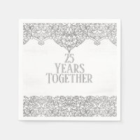 25th Anniversary Silver Lace On White