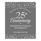 25th Anniversary Silver Love Hearts Welcome Sign
