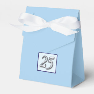 25th Anniversary Silver Number on Blue Favour Box