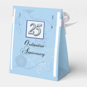 25th Anniversary Silver Number on Blue Favour Box