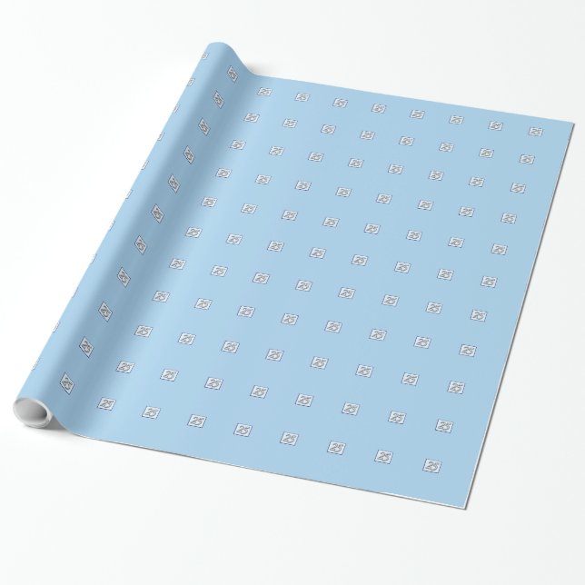 25th Anniversary Silver Number on Blue Wrapping Paper (Unrolled)