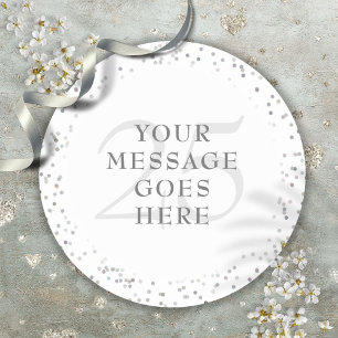 25th Anniversary Silver Stardust Classic Round Sticker