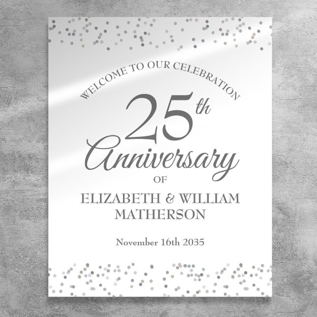 25th Anniversary Silver Stardust Welcome Sign (25th Anniversary Silver Stardust Welcome Sign)