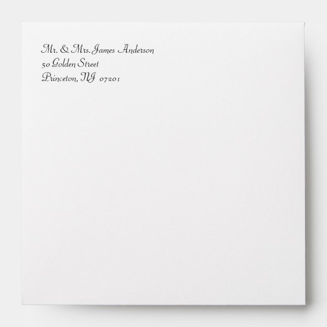 25th Anniversary Square Invitation Envelopes (Front)