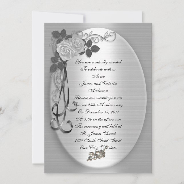 25th Anniversary Vow renewal Invitation (Front)