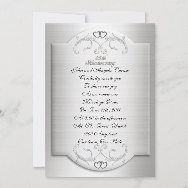 25th Anniversary vow renewal invitation (Front)