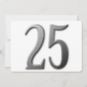 25th Anniversary with Information on Rear Invitation