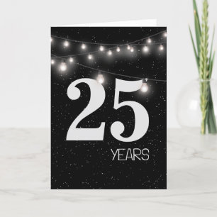 25th Anniversary with Lights and Stars   Card