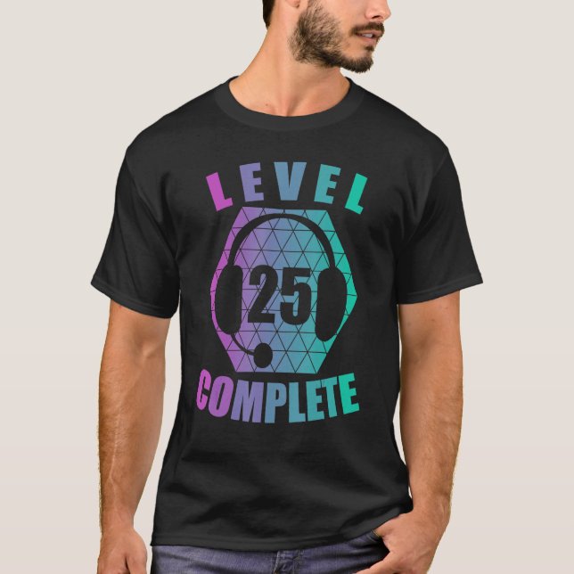 25th Birthday 25 Years Gamer Gaming Console Video  T-Shirt (Front)