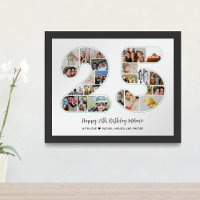25th Birthday Anniversary Number 25 Photo Collage