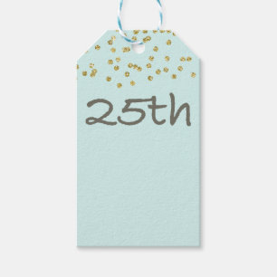25th Birthday Confetti Gift Tags