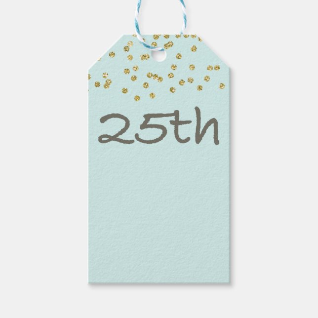 25th Birthday Confetti Gift Tags (Front)