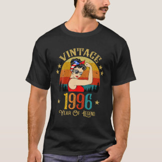 25Th Birthday Gift 25 Years Old For Women Retro Vi T-Shirt