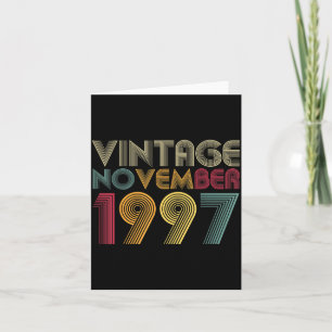 25th Birthday Gifts - Vintage November 1997 Card