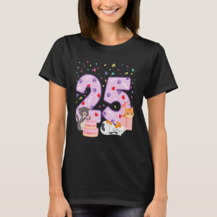 25th Birthday Girl Cute Cat Outfit 25 Years Old Bd T-Shirt