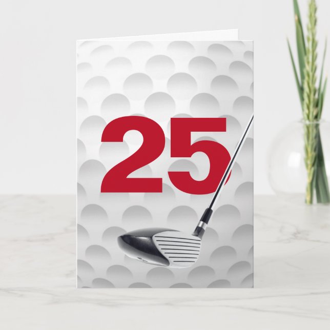 25th Birthday Golf Ball Design Card (Front)