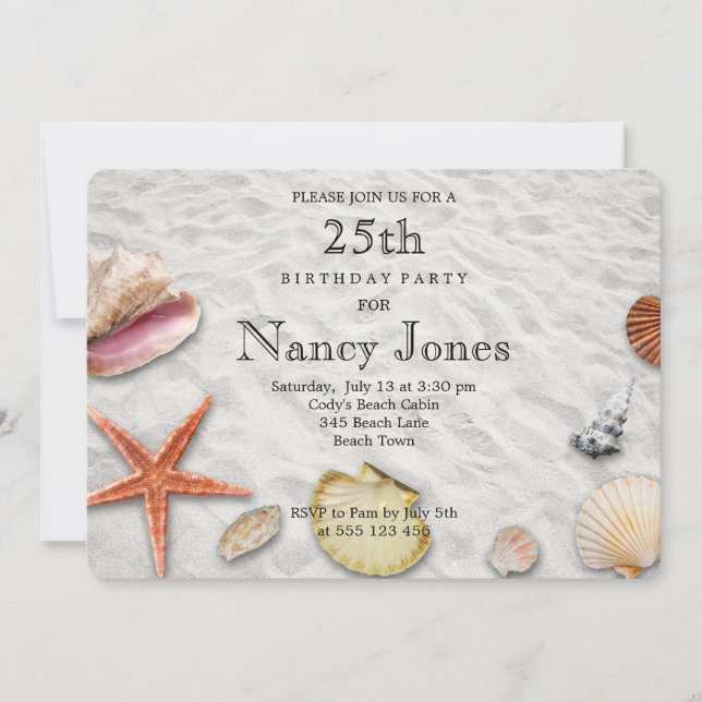 25th birthday invitation (Front)