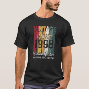 25th Birthday January 1998 25 Yrs Old T-Shirt