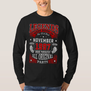 25th Birthday Legends Born In November 1997 25 Yr T-Shirt