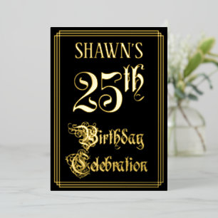 25th Birthday Party — Fancy Script & Custom Name