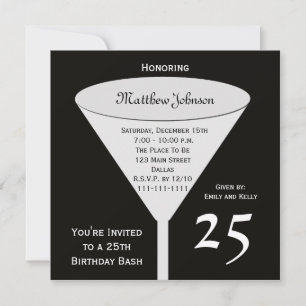 25th Birthday Party Invitation 25th Birthday Bash