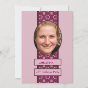 25th Birthday Party Invitation Picture and Name