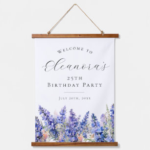 25th Birthday Party July Birth Flower Welcome Hanging Tapestry